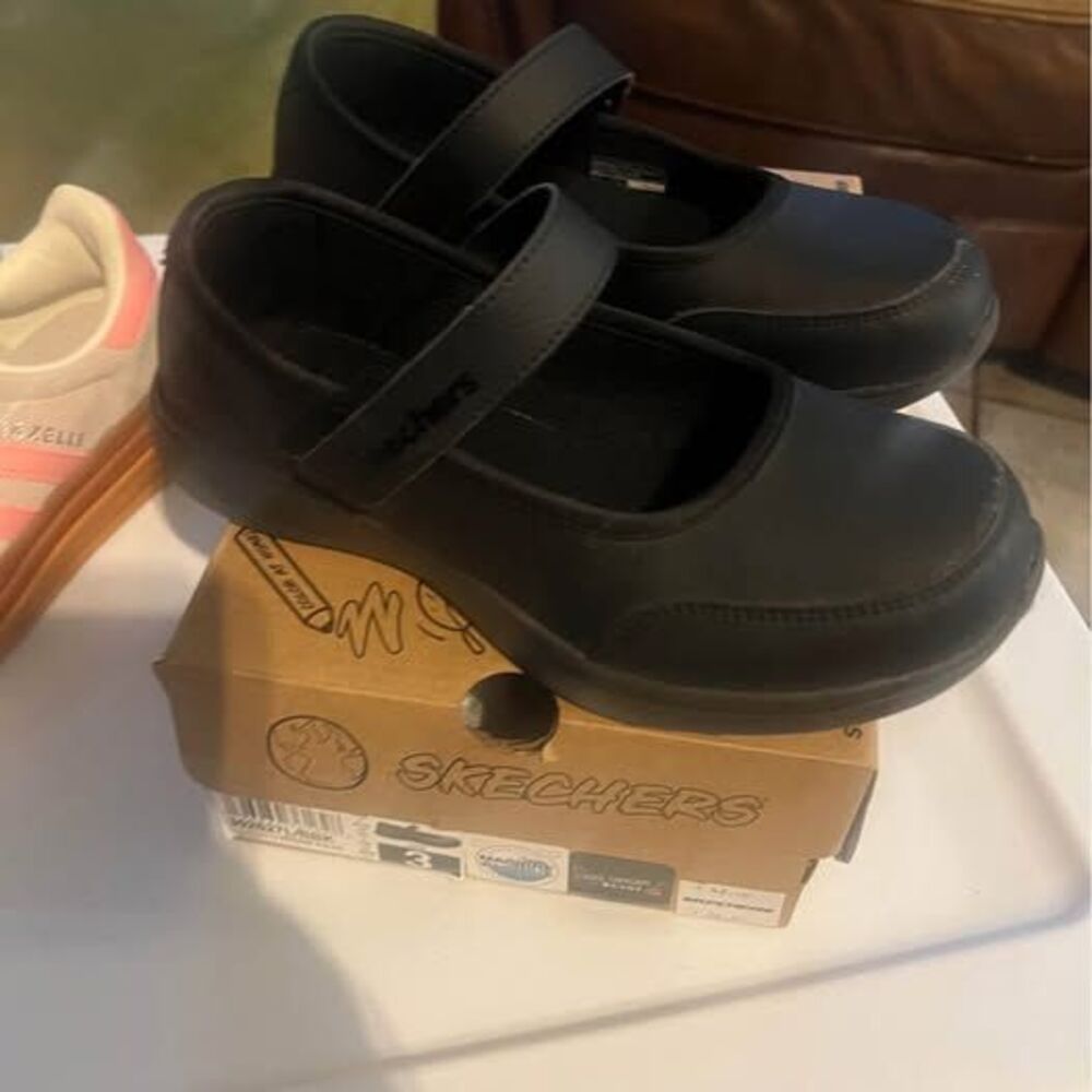 Uniform black sketcher shoes size 3